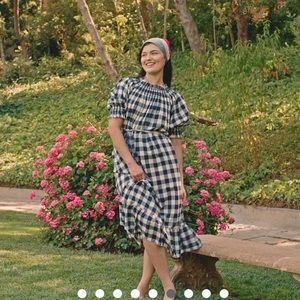MOVING SALE! Doen Heather Taylor Whisper Dress - Navy Blue Gingham